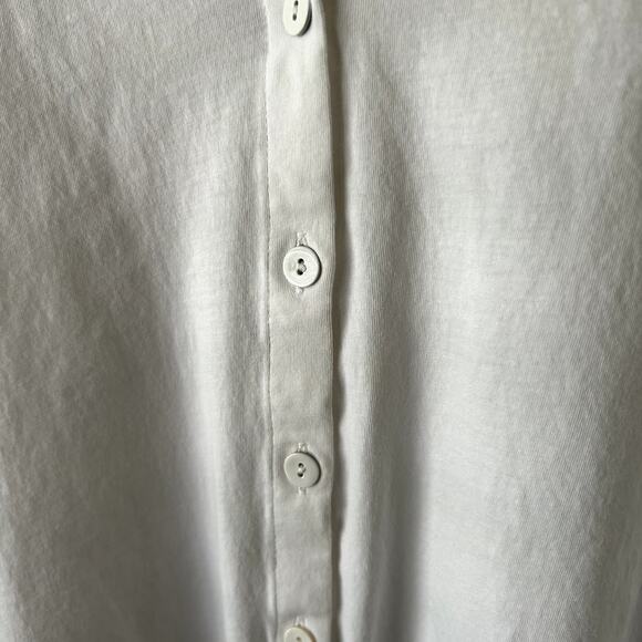 Eileen Fisher White Organic Cotton Poplin Boxy button Up Minimalist Top Size 2X - Picture 5 of 10